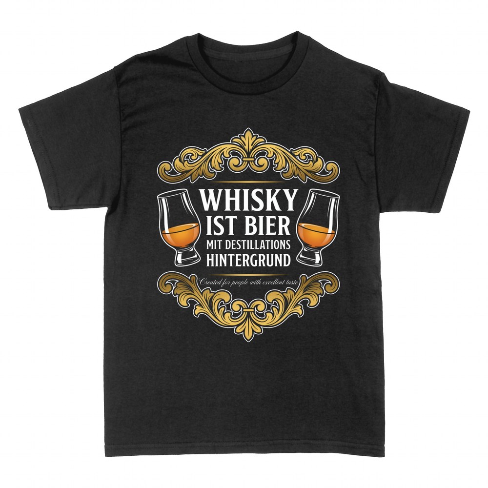 T-shirts: Whisky ist Bier mit Destillationshintergrund