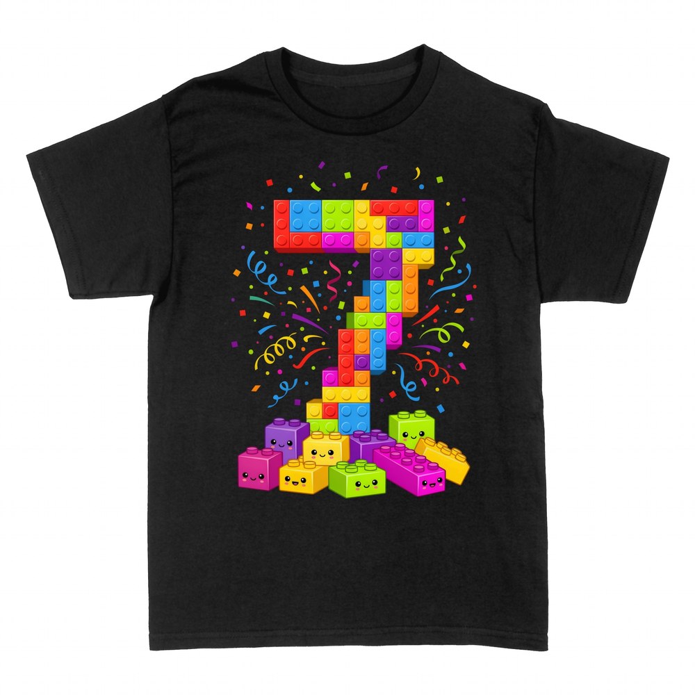 T-shirts: 7 Jahre Bausteine und Konfetti