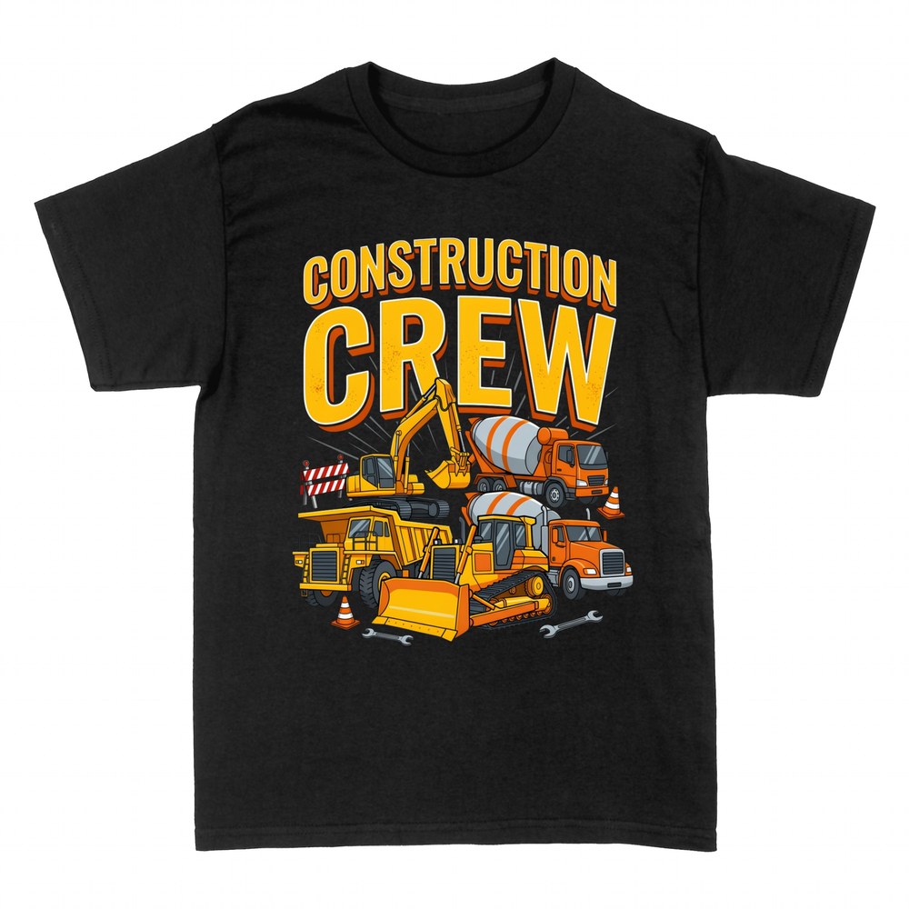 T-shirts: Bautrupp mit Baufahrzeugen