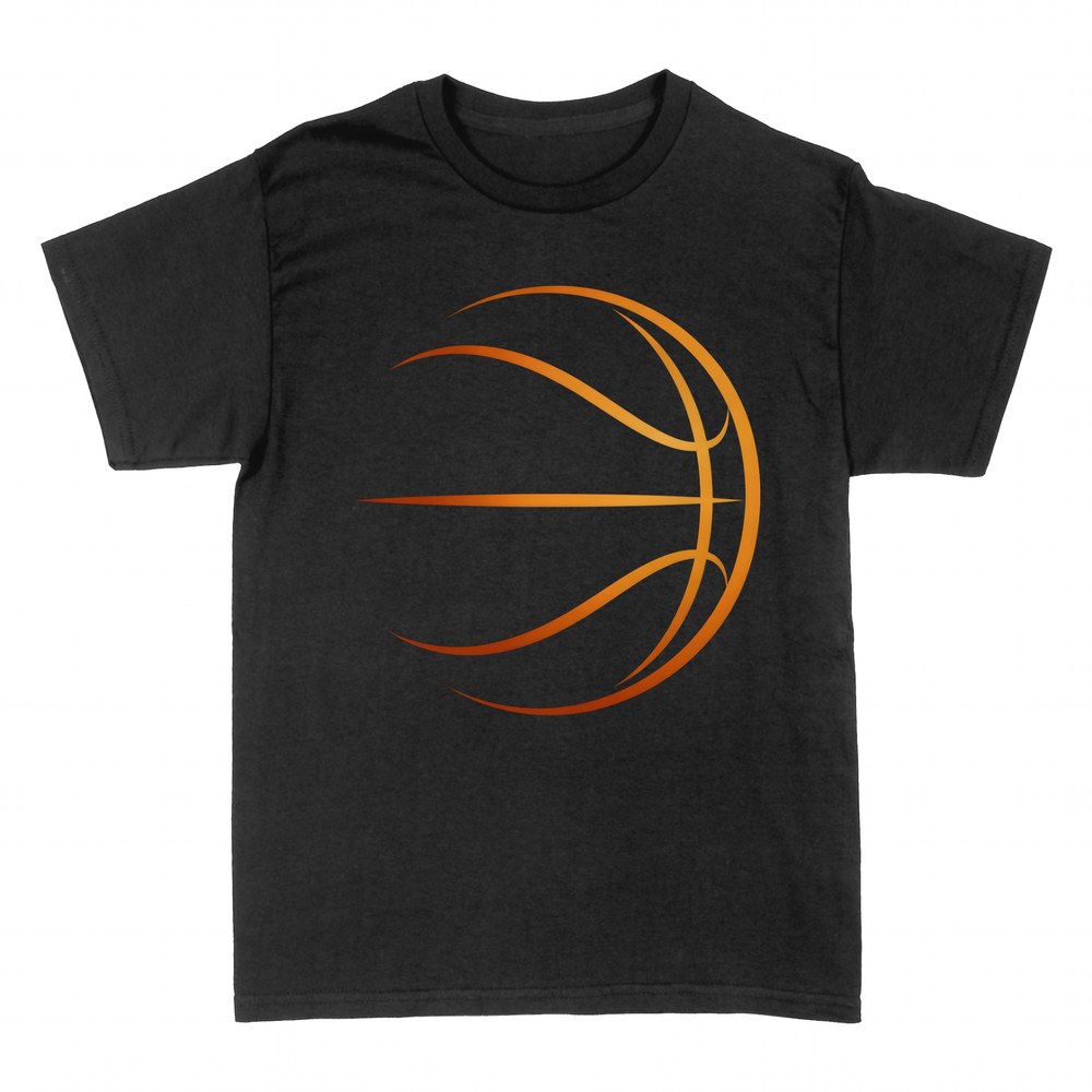 T-shirts: Basketball in orangefarbener Linienkunst