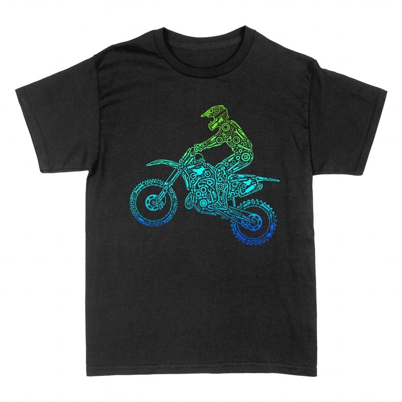 T-shirts: Motocross-Fahrer aus Zahnr&auml;dern