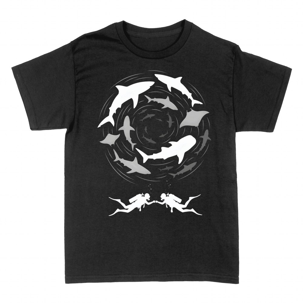 T-shirts: Taucher und Hai-Strudel