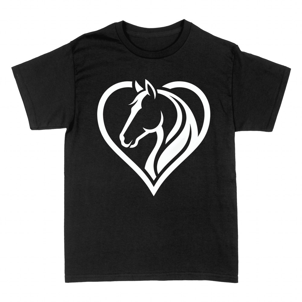 T-shirts: Pferdekopf und M&auml;hne als Herz