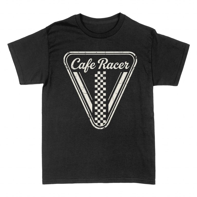 T-shirts: Cafe Racer Emblem Zielflagge