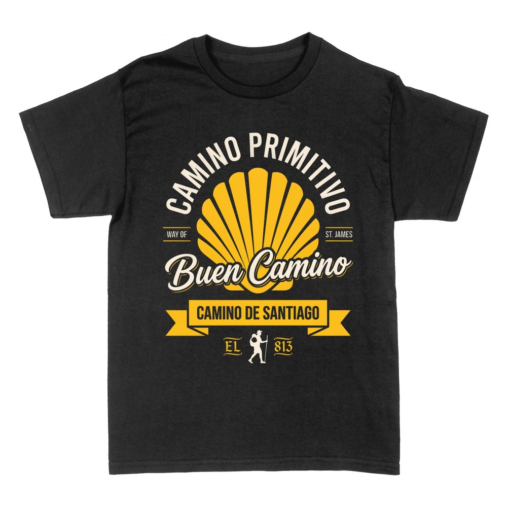 T-shirts: Buen Camino Jakobsmuschel und Pilger des Camino