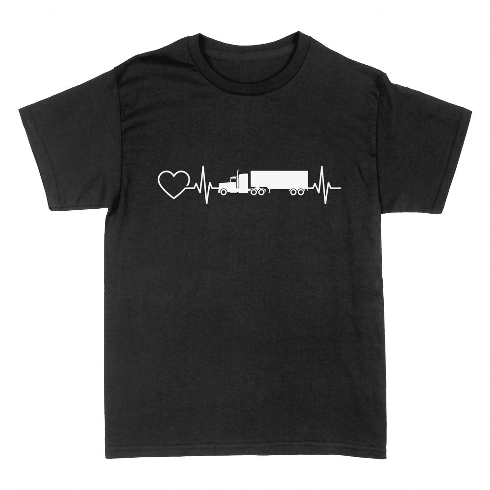 T-shirts: Trucker Herzschlag mit Herz und Sattelzug