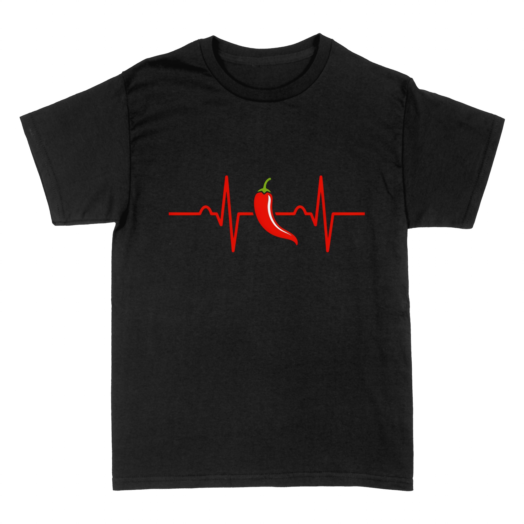 T-shirts: Chili Herzschlag mit roter Pulslinie