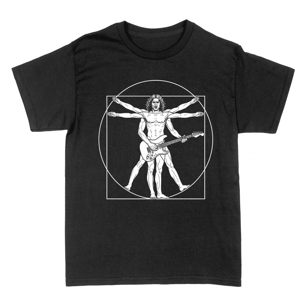 T-shirts: Vitruvianischer Mensch als Rockgitarrist