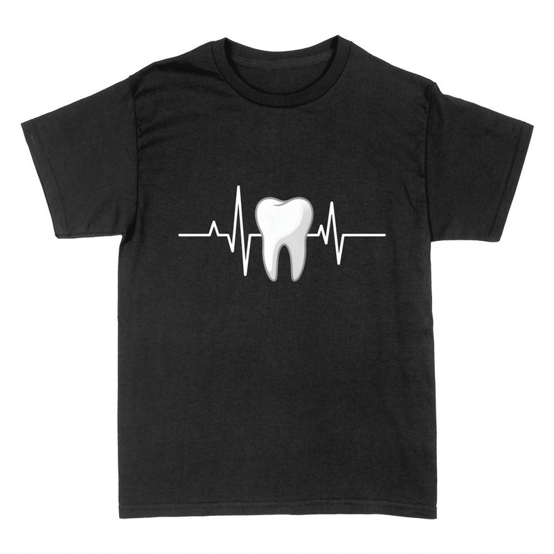 T-shirts: Zahn mit Herzschlag-Linie
