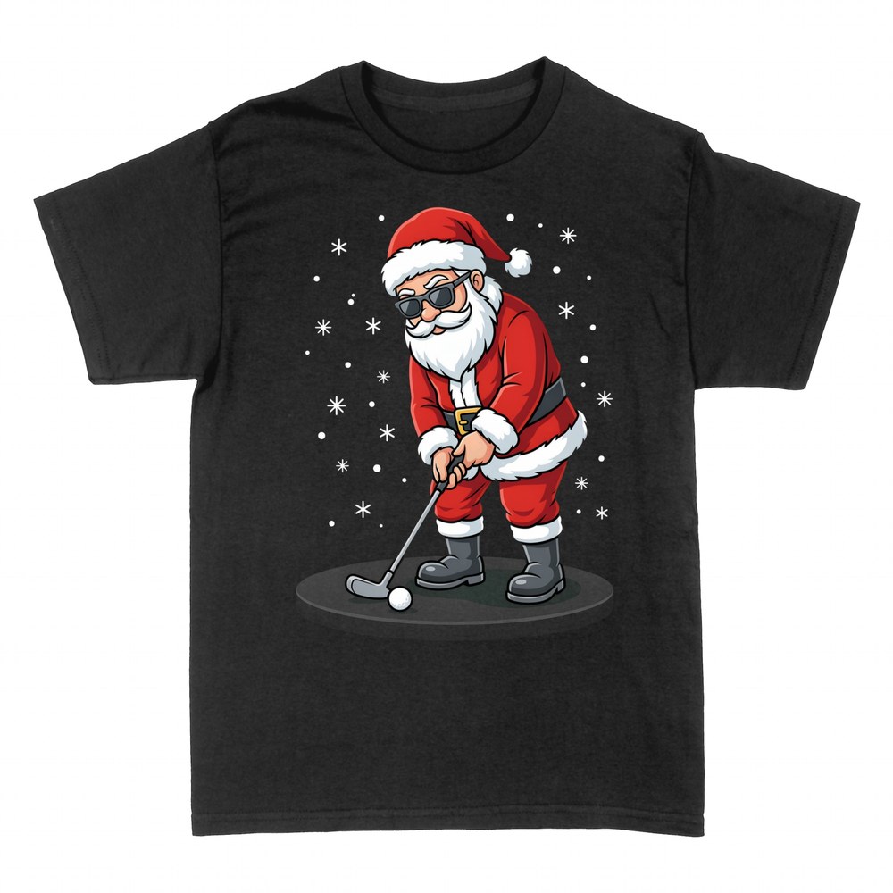 T-shirts: Golf spielender Weihnachtsmann