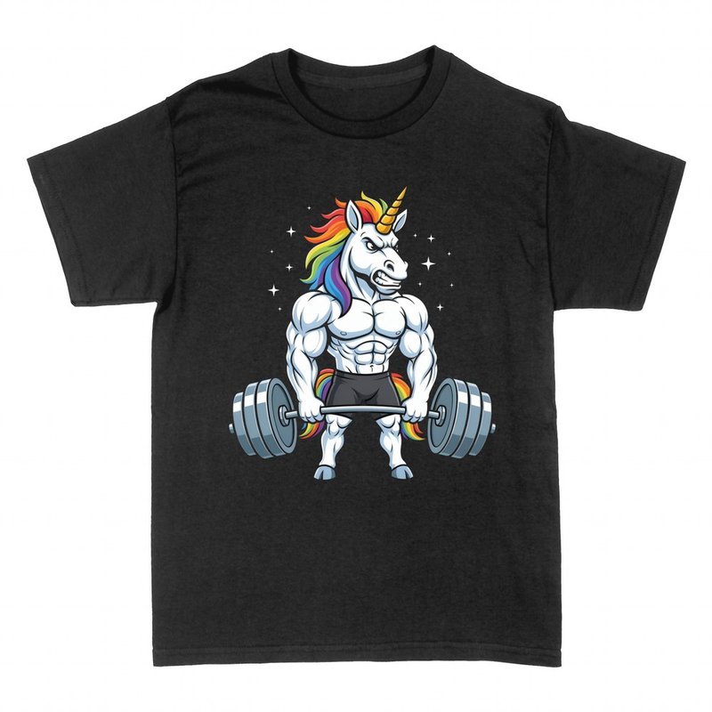 T-shirts: Muskul&ouml;ses Einhorn beim Kreuzheben
