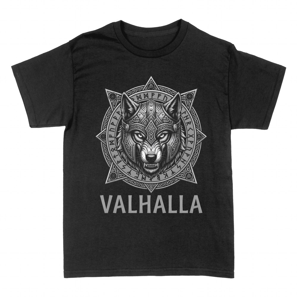 T-shirts: Wikingerwolf mit Runenhelm Valhalla