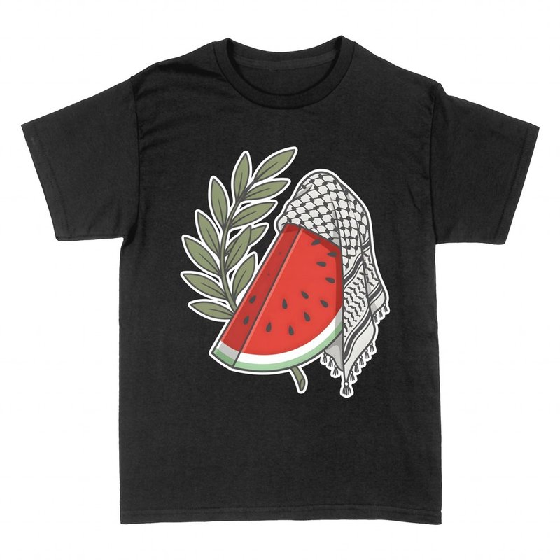 T-shirts: Wassermelone und Kufiya mit Olivenzweig
