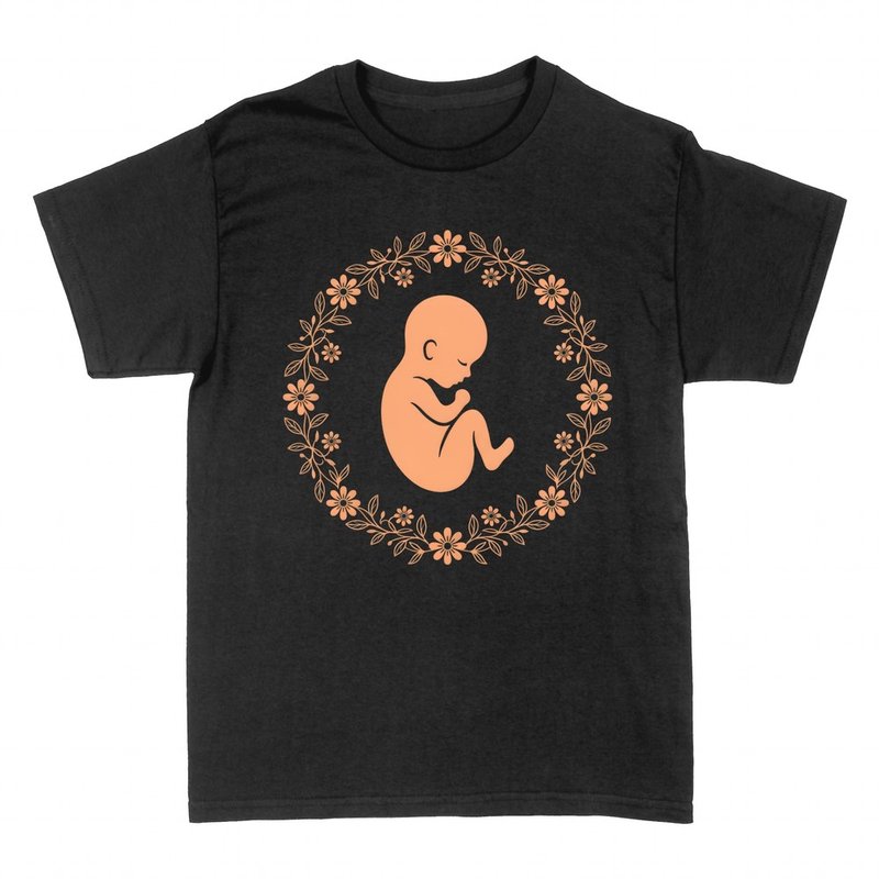 T-shirts: Baby im Blumenkranz f&uuml;r Hebammen