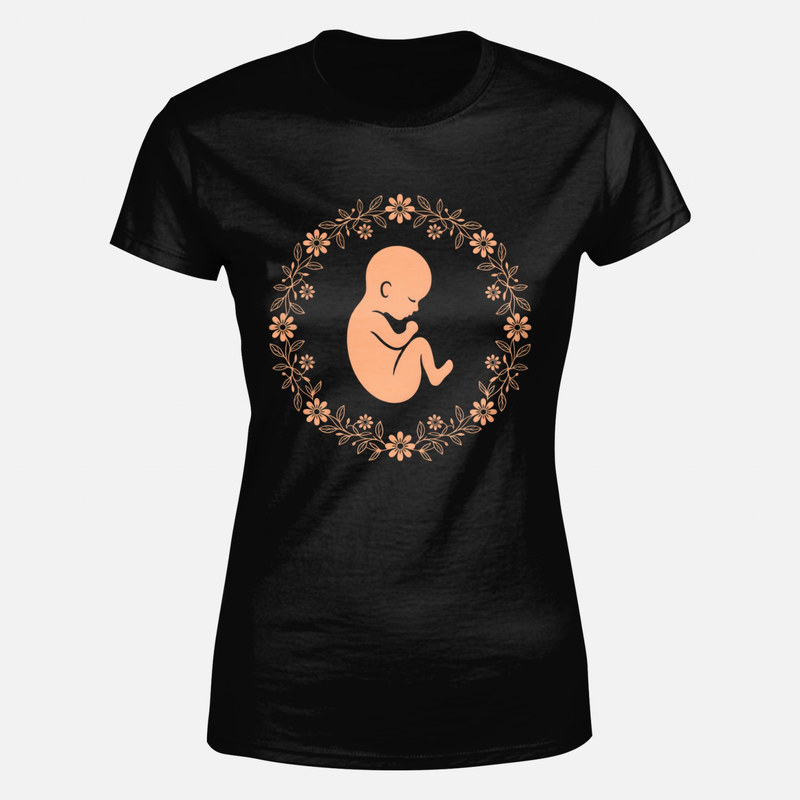 T-shirts: Baby im Blumenkranz f&uuml;r Hebammen