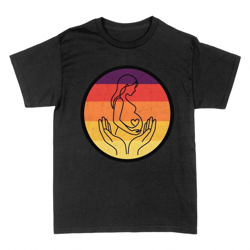 T-shirts: Schwangere in einer Linie mit Herz