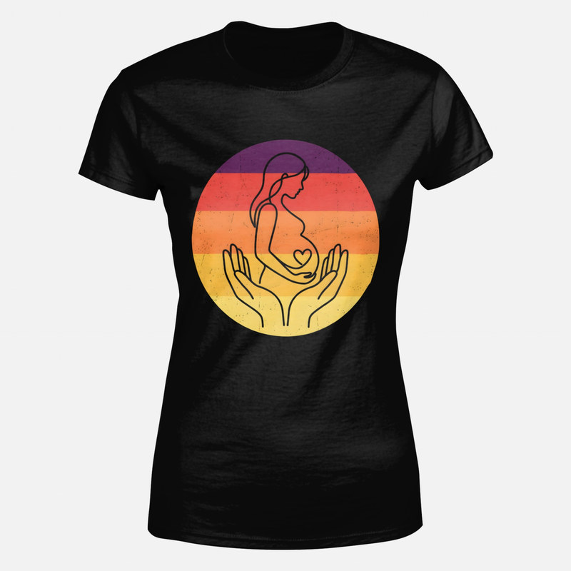 T-shirts: Schwangere in einer Linie mit Herz
