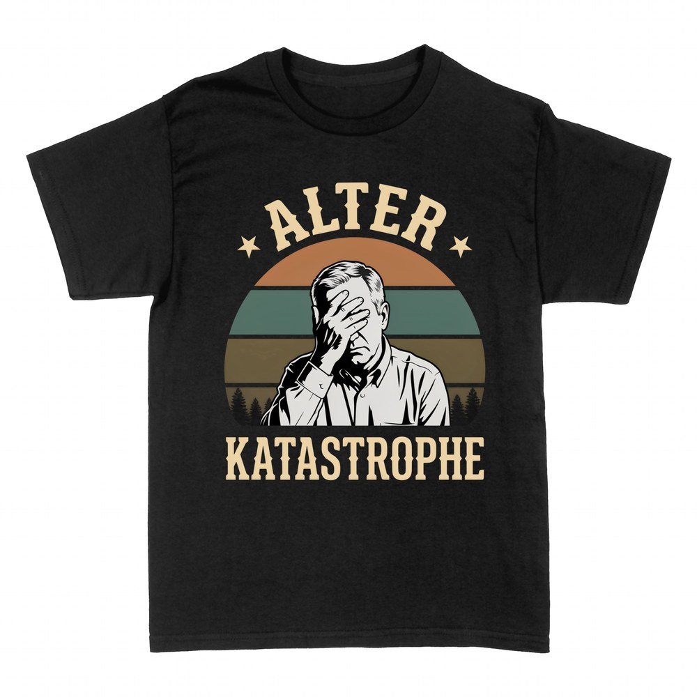 T-shirts: Alter Katastrophe Facepalm Mann Retro