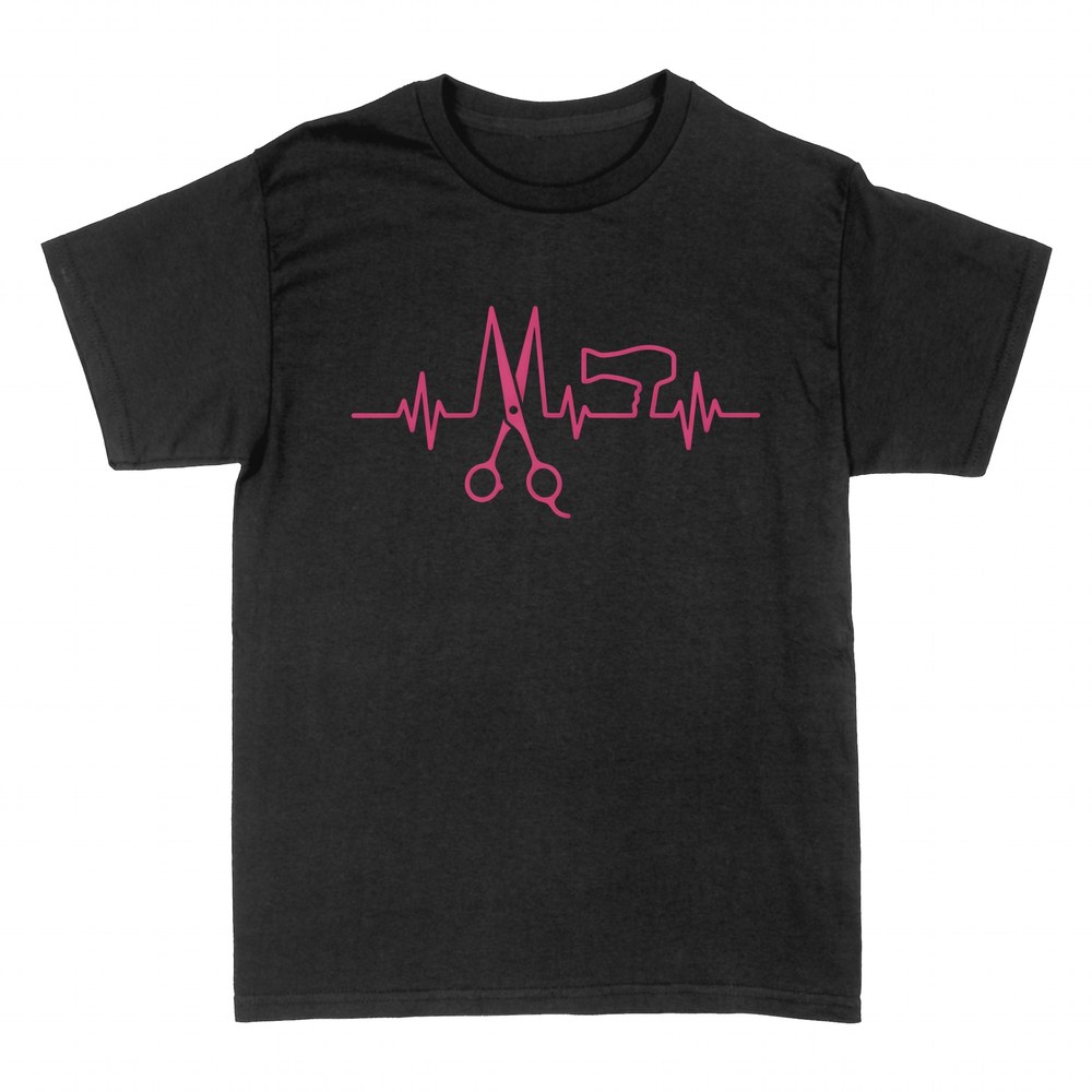 T-shirts: Herzschlag Friseur mit Schere und F&ouml;hn