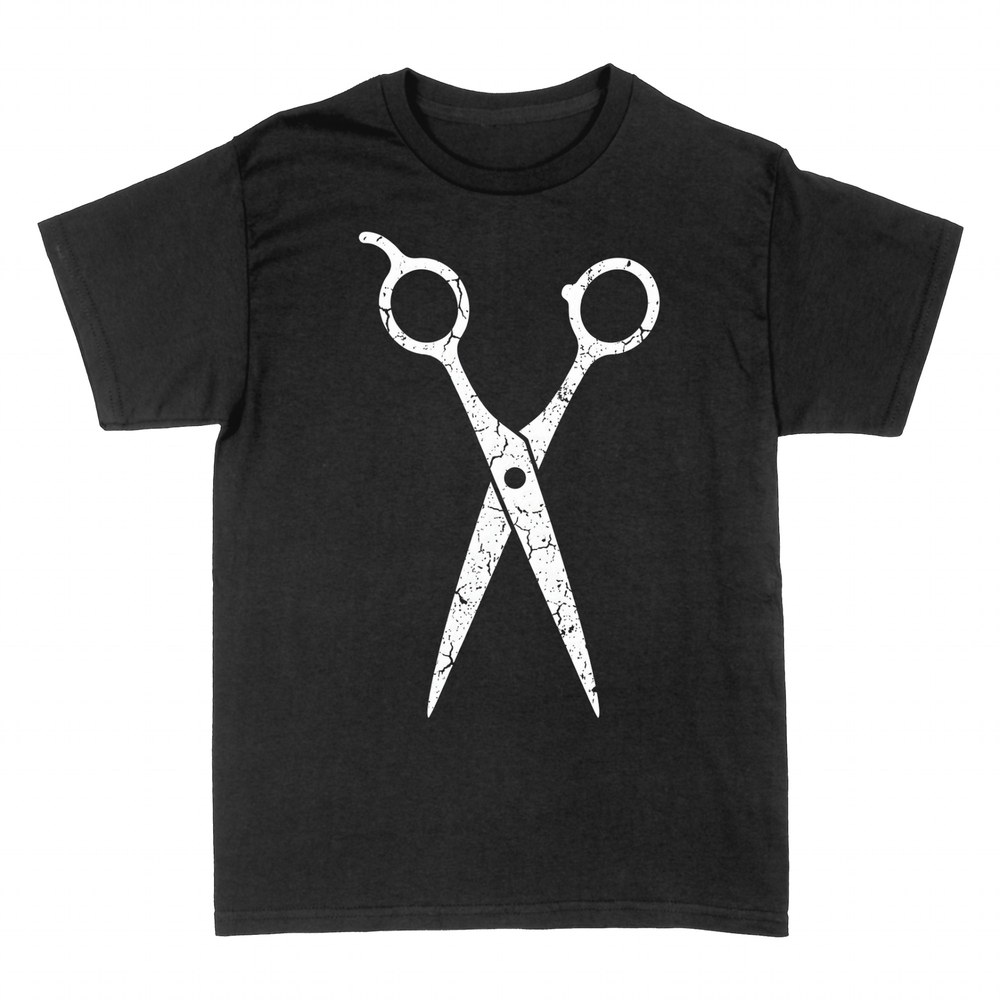 T-shirts: Abgenutzte Friseurschere im Vintage-Look
