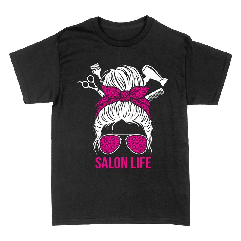 T-shirts: Salon Life Friseurin Dutt und Schere