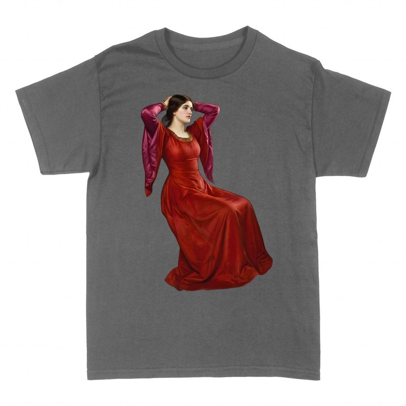 T-shirts: Dame im roten Kleid Pr&auml;raffaeliten