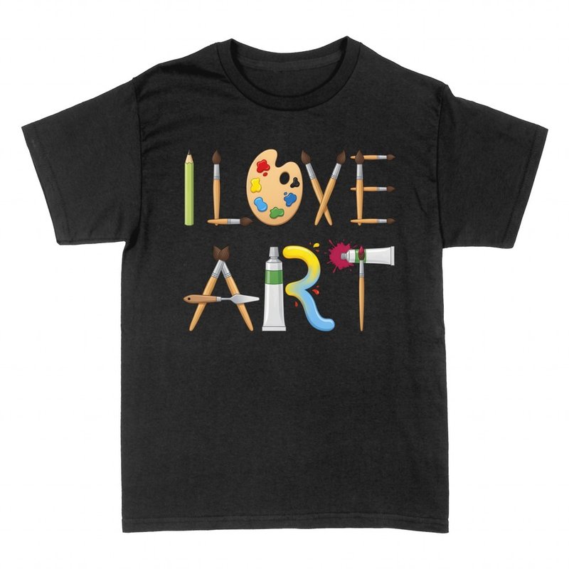 T-shirts: Ich liebe Kunst aus Malwerkzeugen