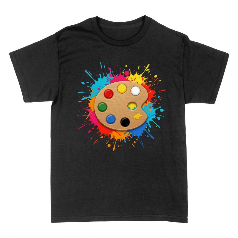 T-shirts: Malerpalette mit bunter Farbexplosion