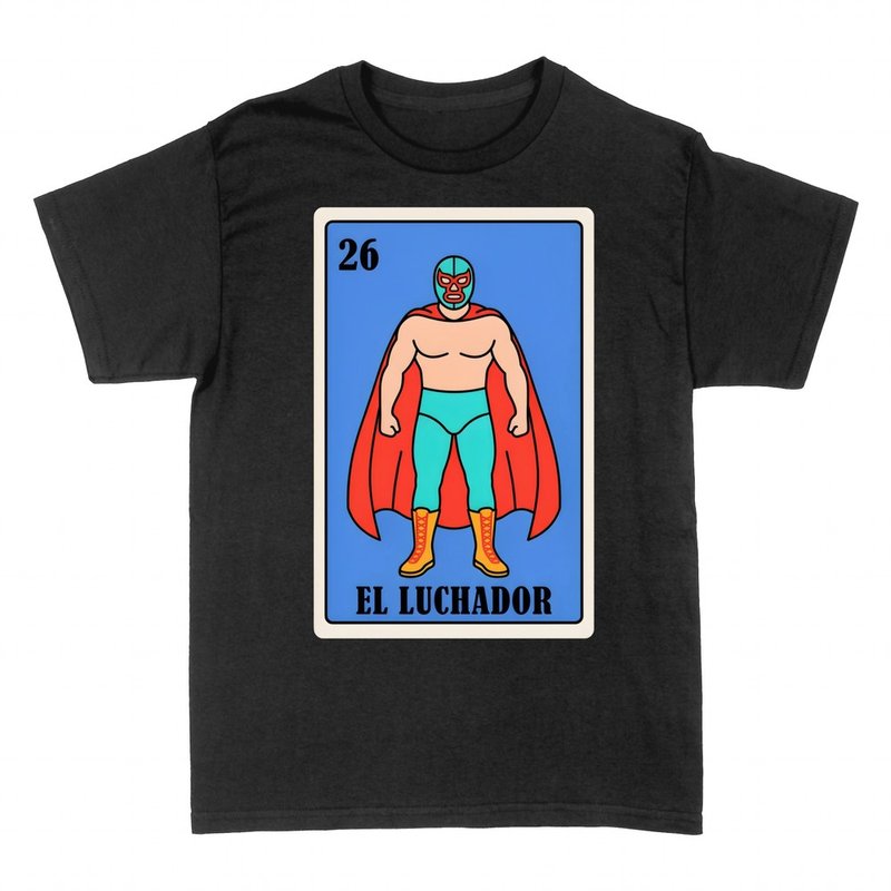 T-shirts: El Luchador, mexikanische Loter&iacute;akarte