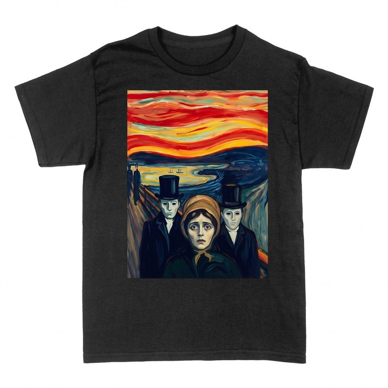 T-shirts: Expressionistische Angst mit rotem Himmel
