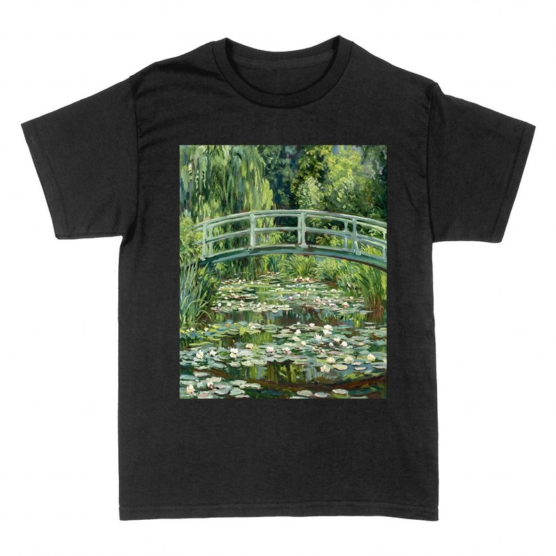 T-shirts: Monets japanische Br&uuml;cke und Seerosen