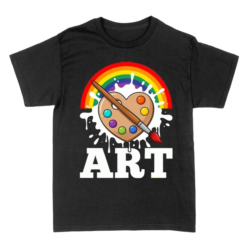 T-shirts: Herzpalette und Pinsel mit dem Wort ART