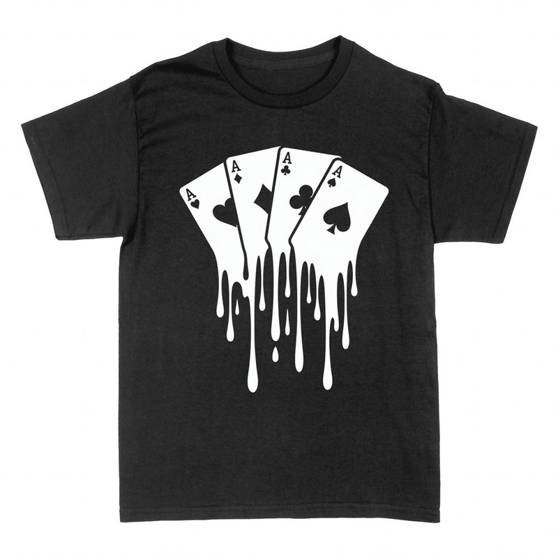 T-shirts: Vier Asse mit tropfender Tinte