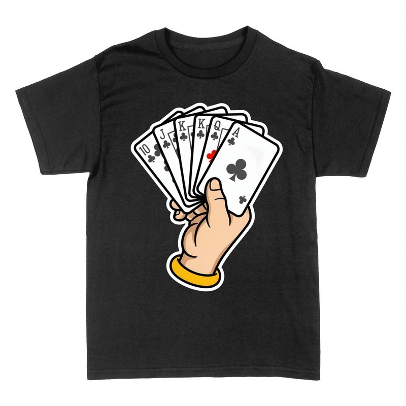 T-shirts: Hand mit Pokerkarten