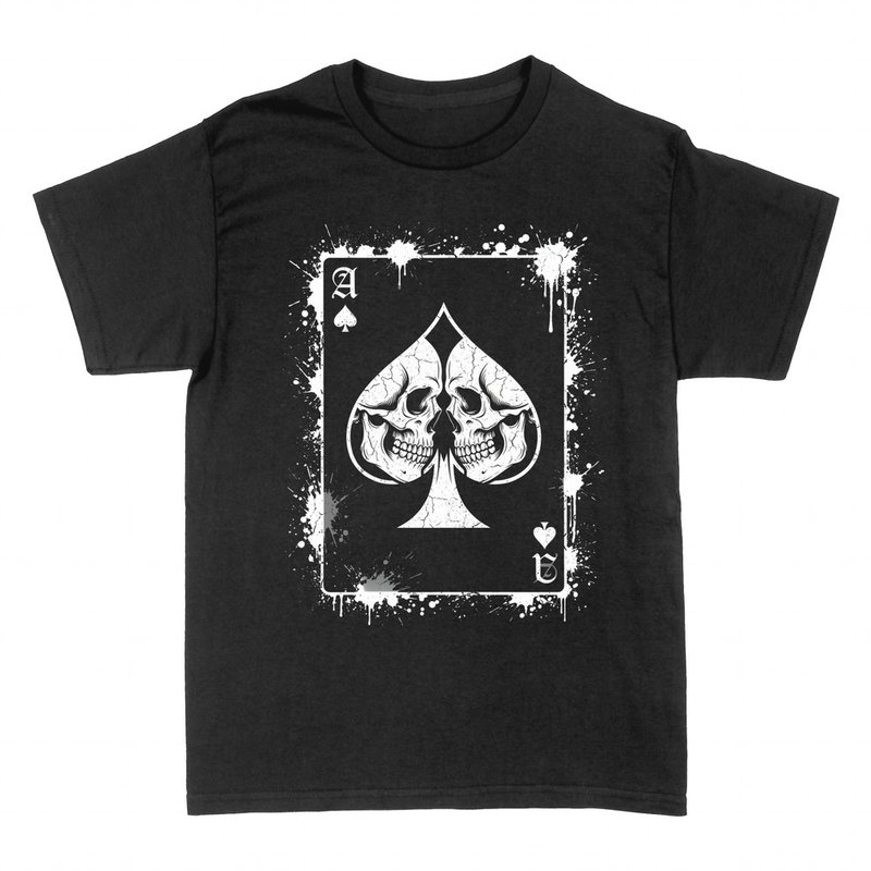T-shirts: Pik-Ass mit zwei Totenk&ouml;pfen