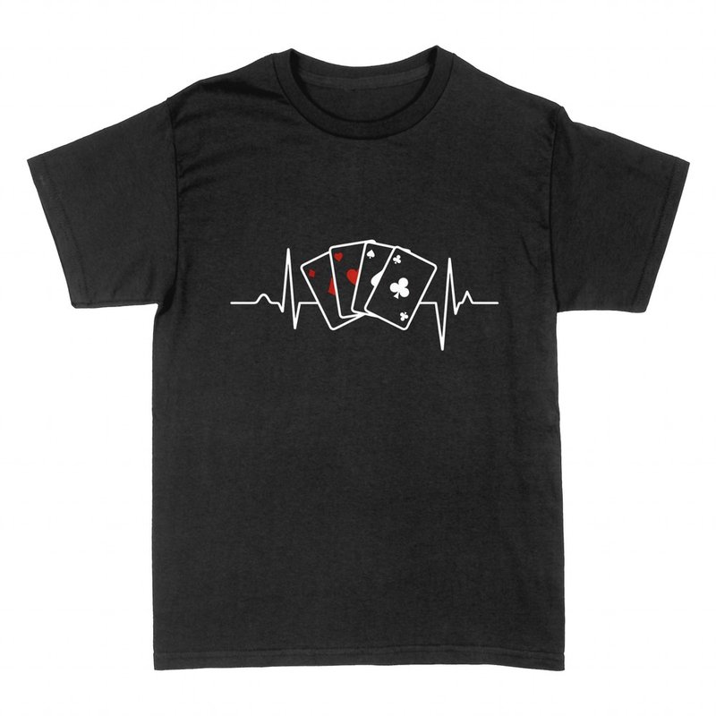 T-shirts: Herzschlag Poker mit vier Assen