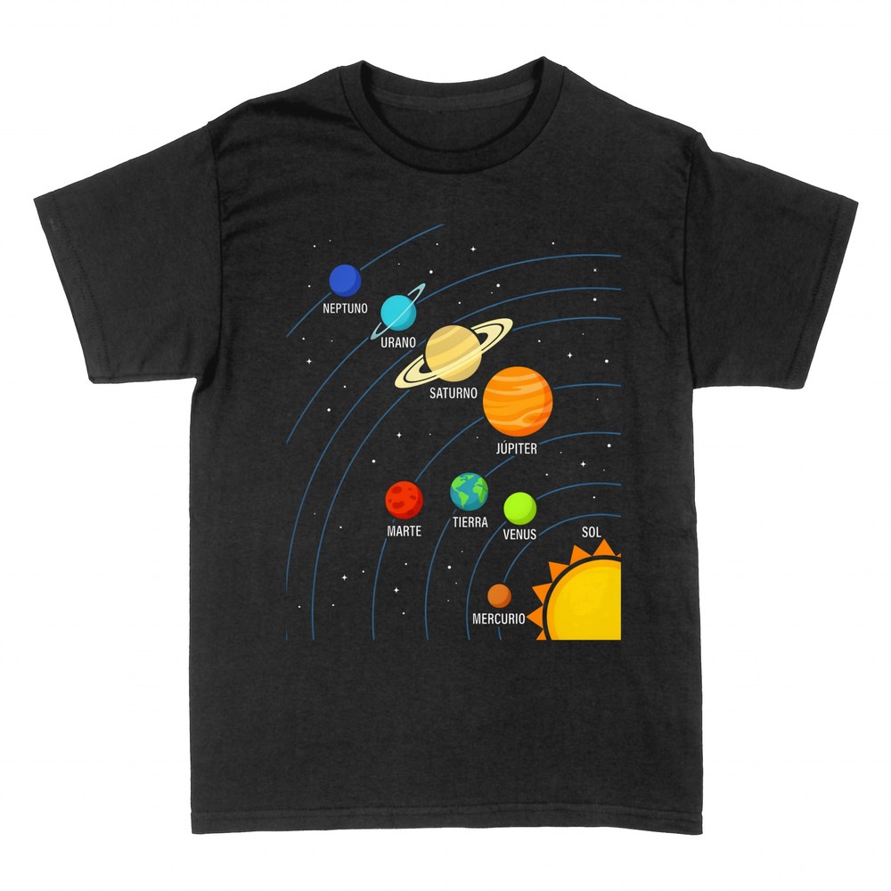 T-shirts: Sonnensystem mit Planeten und Umlaufbahnen