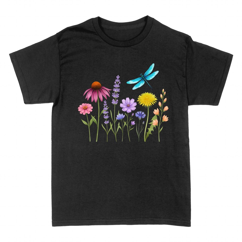 T-shirts: Wildblumenwiese mit Libelle