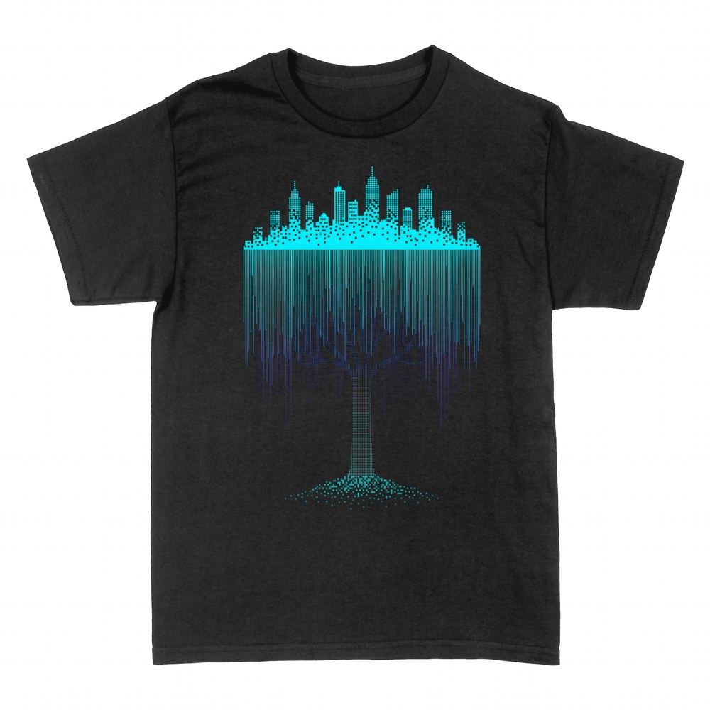 T-shirts: Digitaler Weidenbaum Skyline