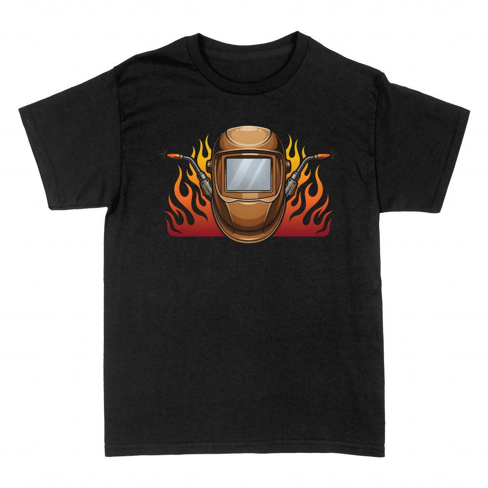 T-shirts: Schwei&szlig;helm und MIG-Brenner in Flammen