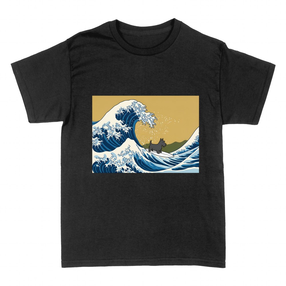 T-shirts: Scottish Terrier surft die Gro&szlig;e Welle