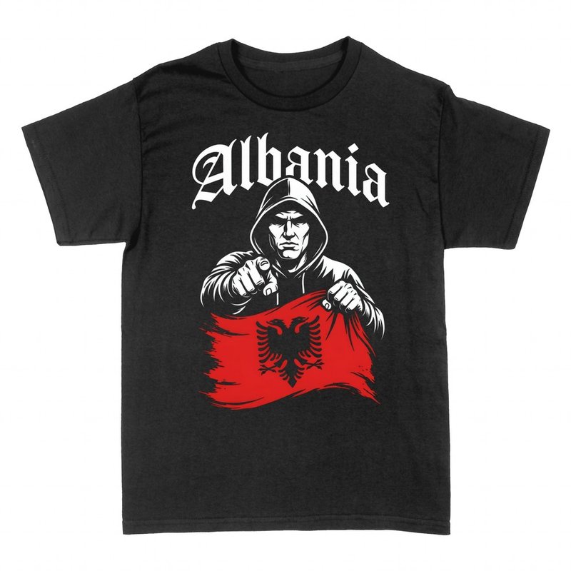T-shirts: Albanien Adler mit Kapuzenmann
