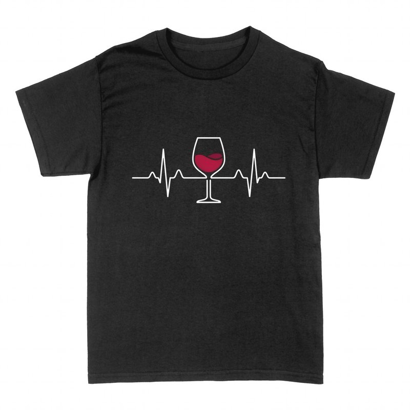 T-shirts: Weinglas im Herzschlag