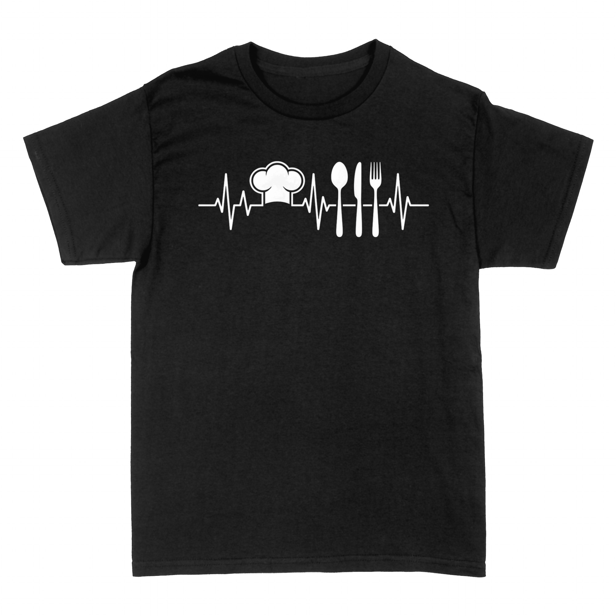 T-shirts: Koch Herzschlag mit Kochm&uuml;tze und Besteck