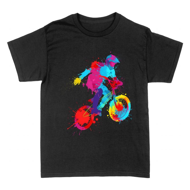T-shirts: Akrobatischer Radfahrer Splash-Art