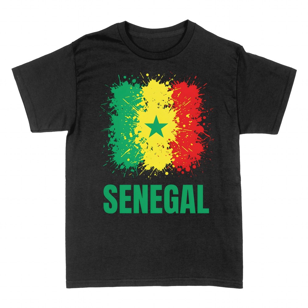 T-shirts: Senegal Flagge Tintenspritzer