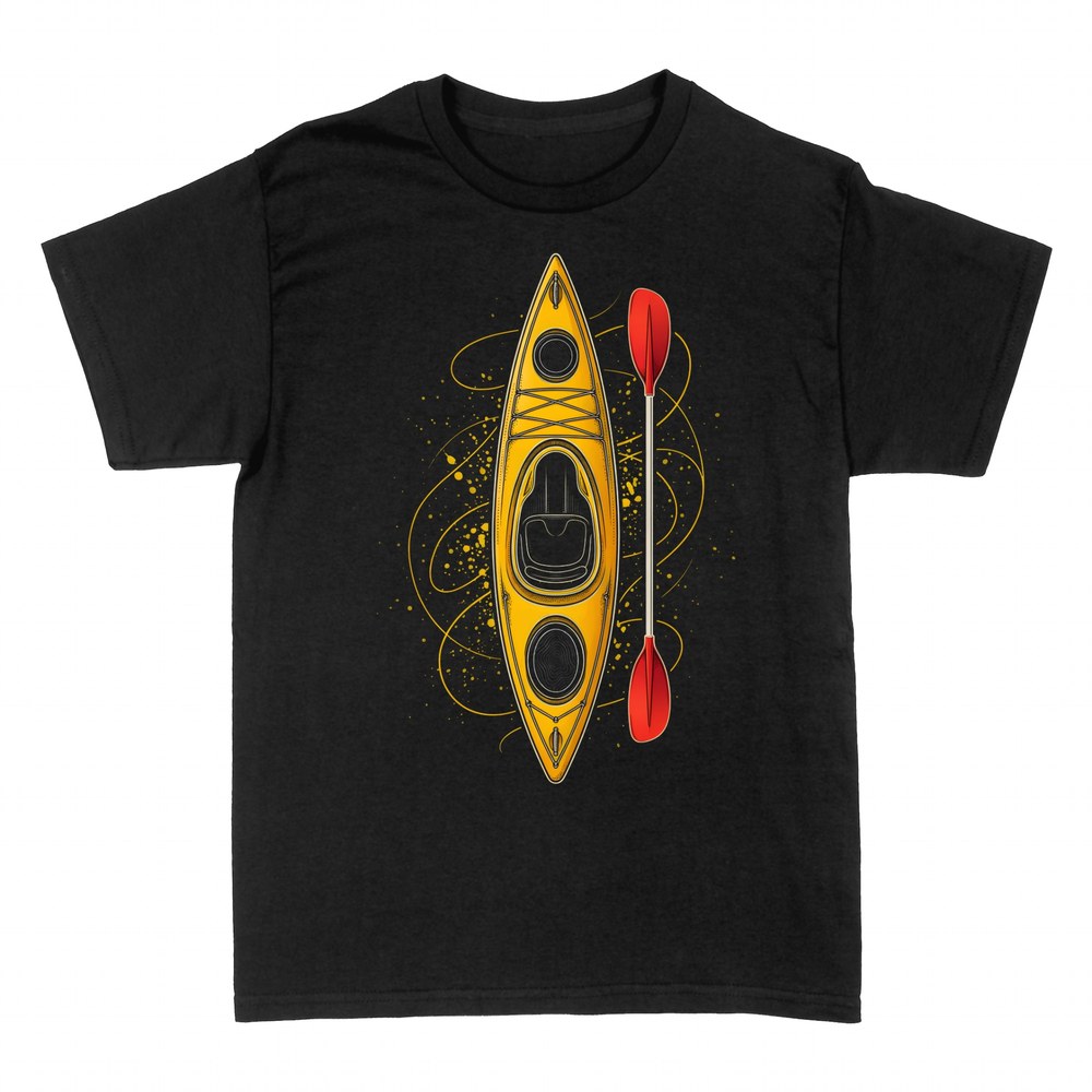 T-shirts: Kajak von oben mit Paddel