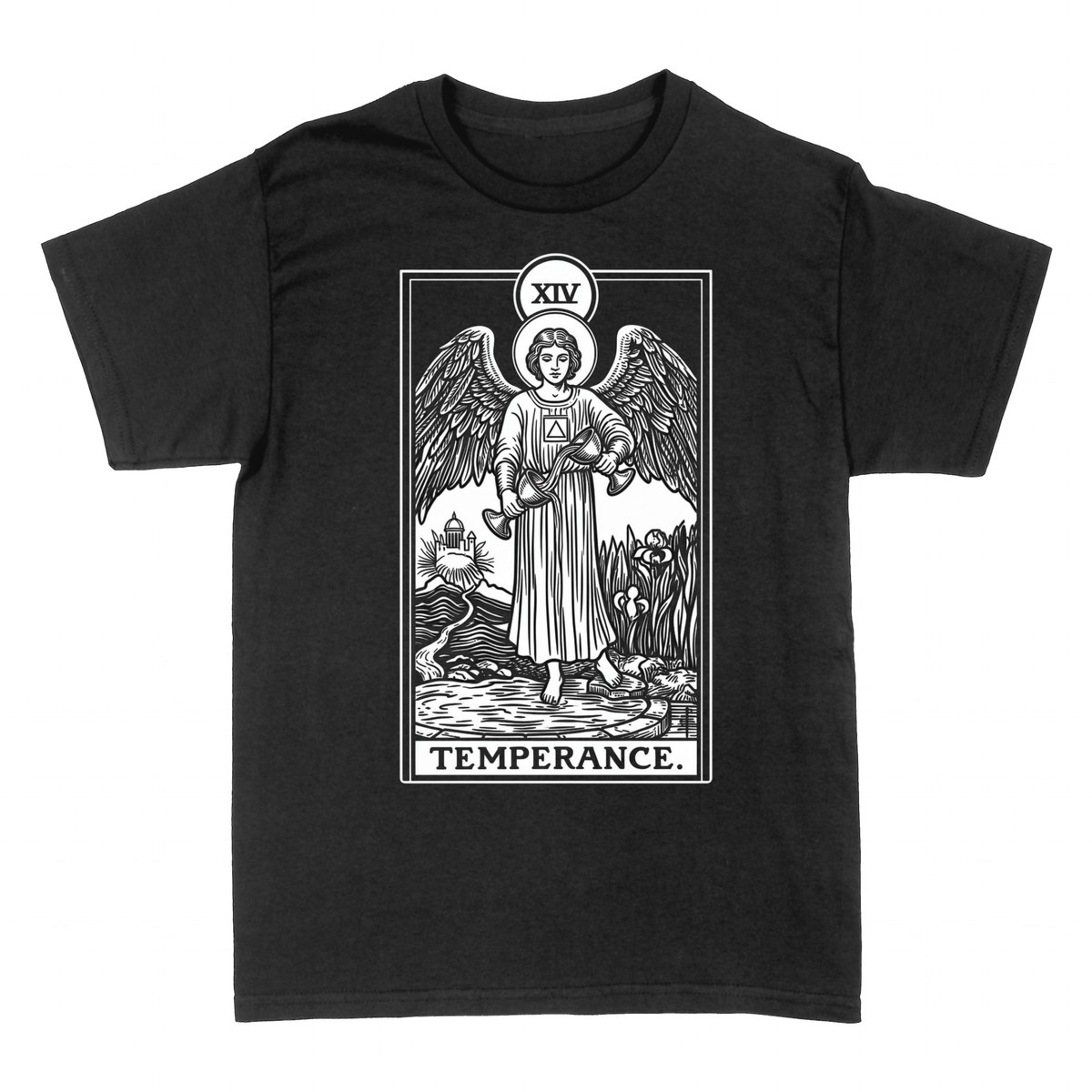 T-shirts: Arkanum XIV M&auml;&szlig;igkeit &mdash; Klassisches Tarot-Stich