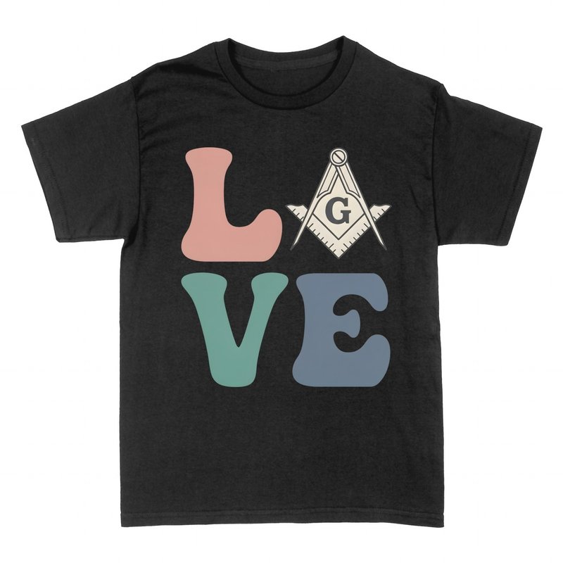 T-shirts: LOVE Freimaurerei Winkel und Zirkel