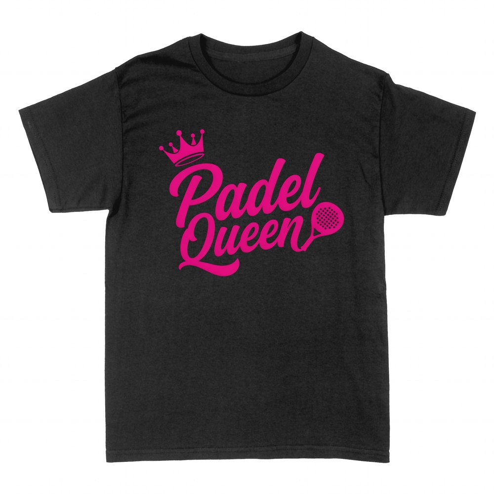 T-shirts: Padel Queen mit Krone und Schl&auml;ger